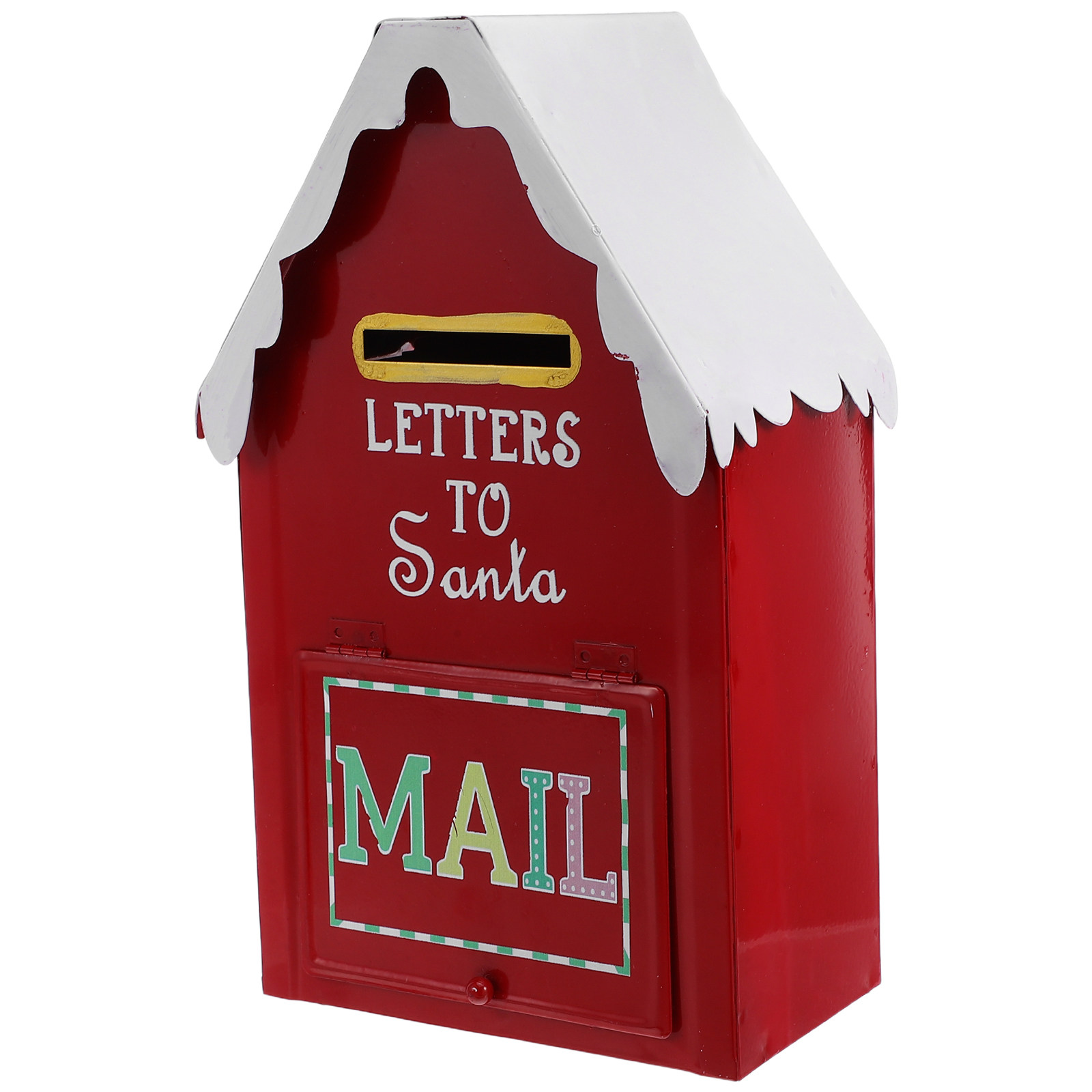 Vintage Collectible Santa - Metal Red Christmas Mailbox Santa Mailbox