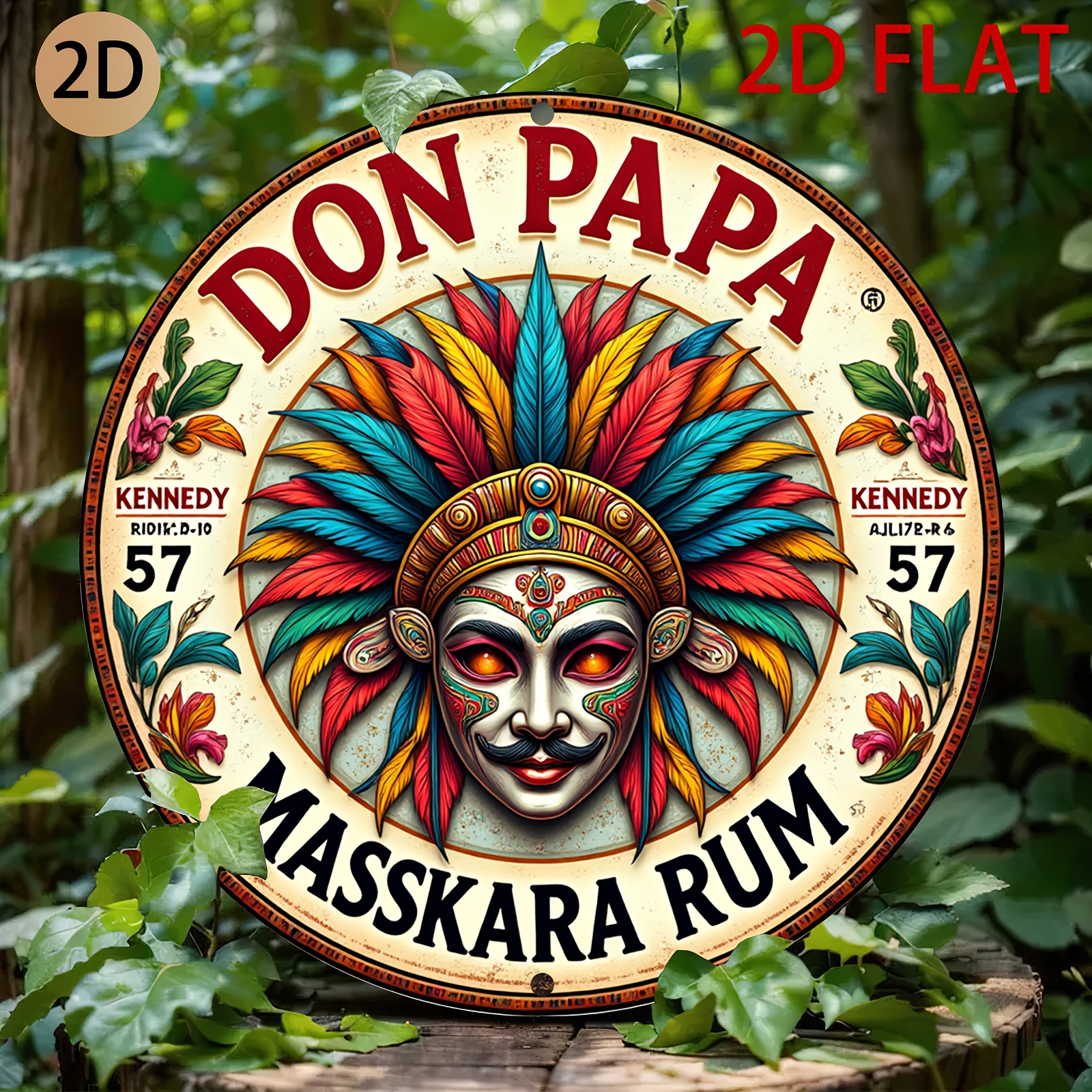 Vintage Collectible Plates - Vintage Don Papa Masskara Rum Metal