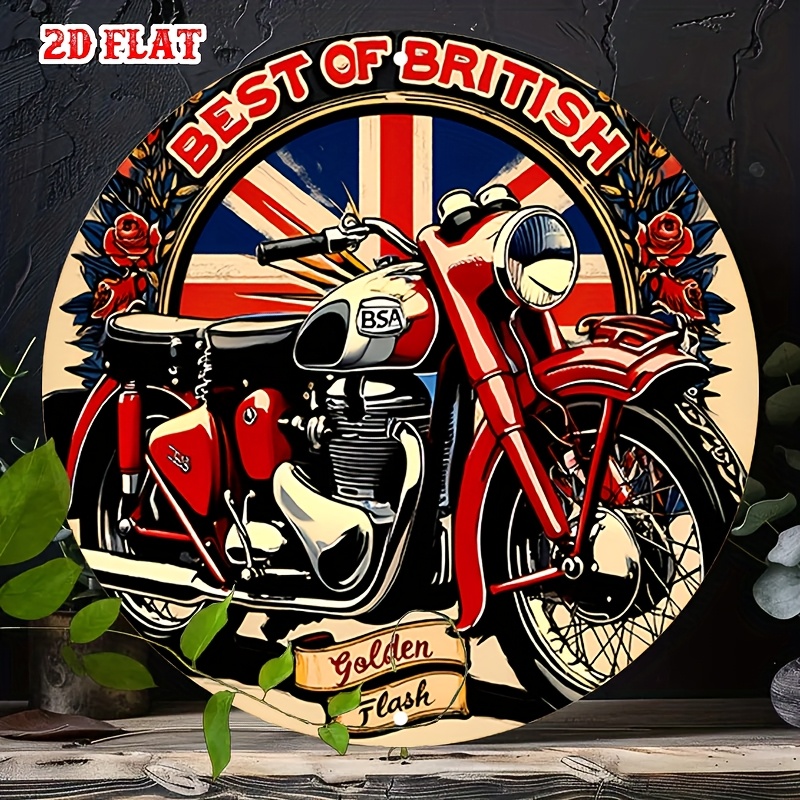 Vintage Collectible Plates - [2D Flat] 1pc Vintage British BSA
