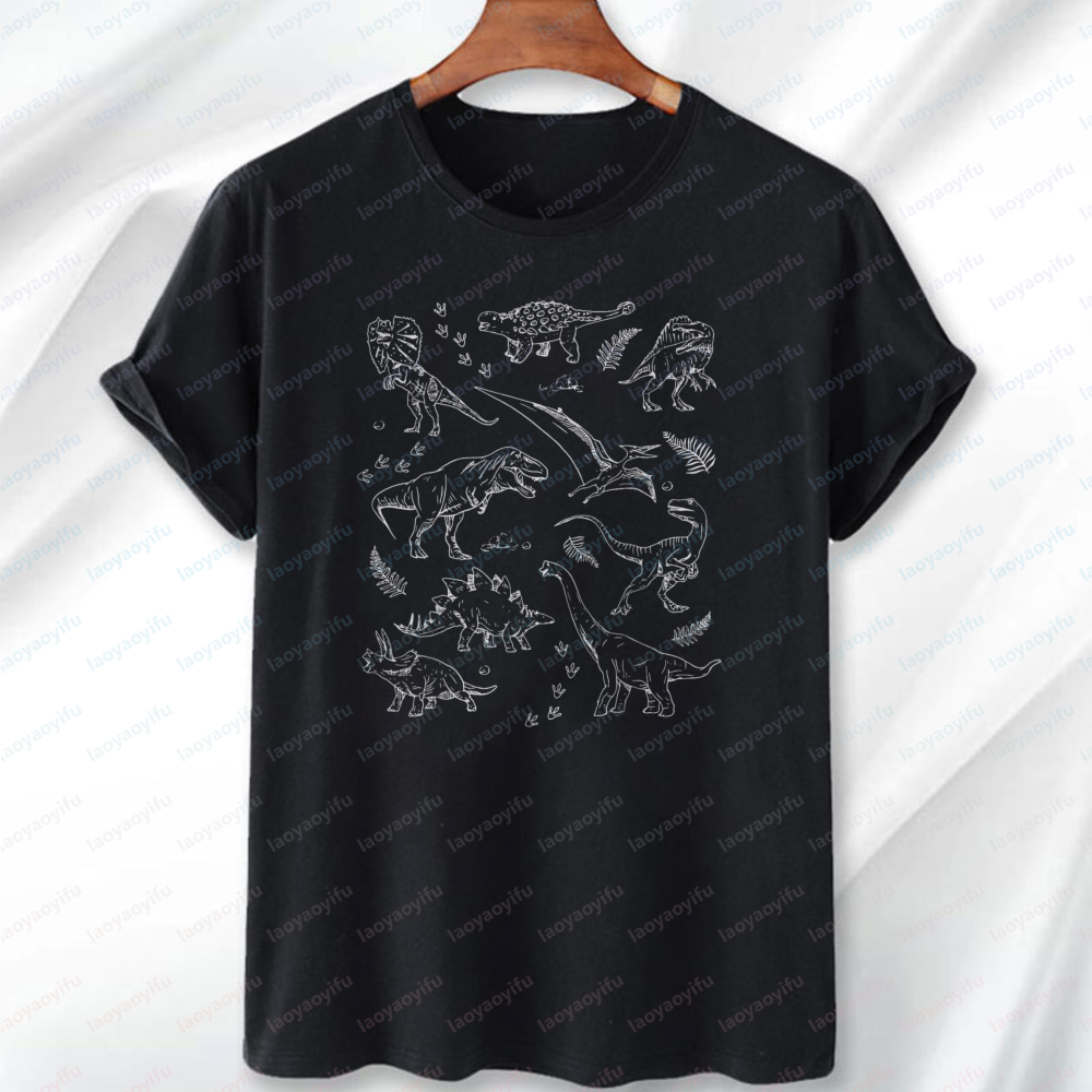Vintage Collectible Clothing - Dinosaur Collection Line Art T-Shirt Vintage