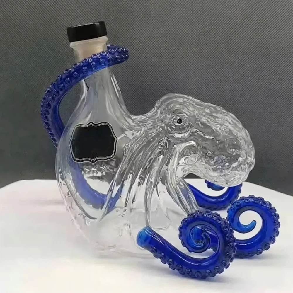 Vintage Collectible Glassware - Vintage Kraken Octopus Shaped Whiskey Decanter