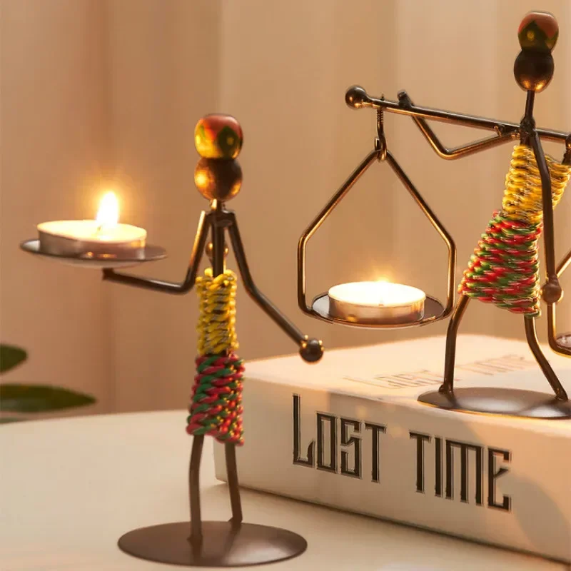 Collectible Vintage Matches - Vintage Metal Candlestick Handmade Iron Candle