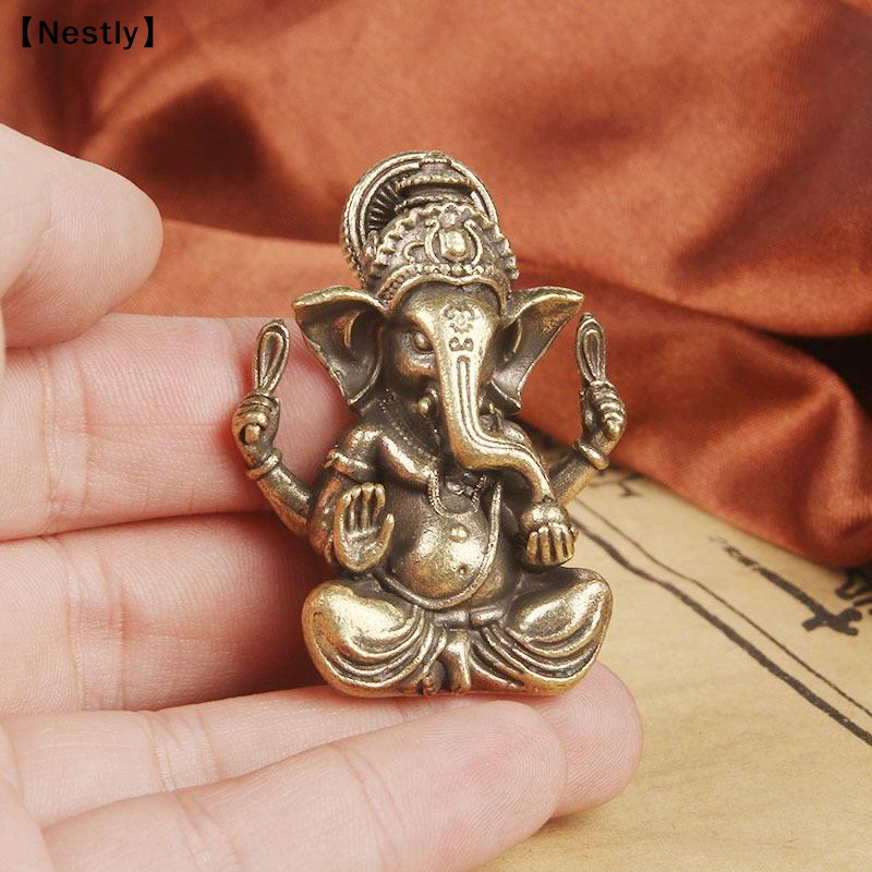 Vintage Collectible Ornaments - Vintage Brass Thai Elephant God Desktop