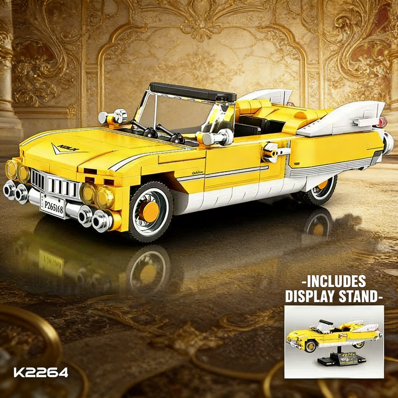 Vintage Collectible Model Cars - Yellow Vintage Convertible Car Building Blocks