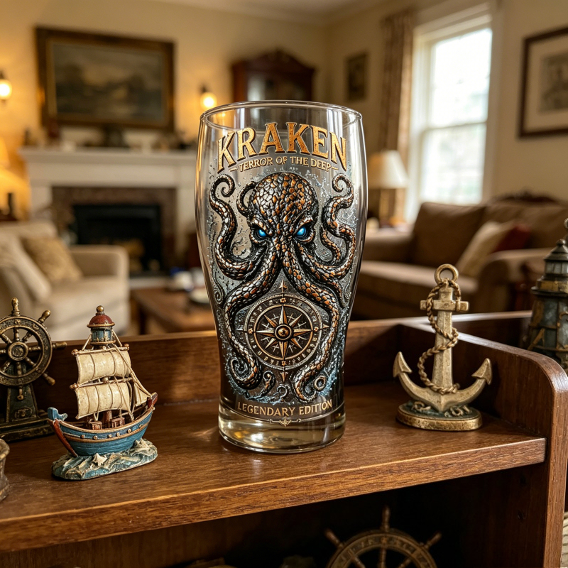Retro Kraken Octopus Compass G - đánh giá và giá Vintage Collectible Glassware