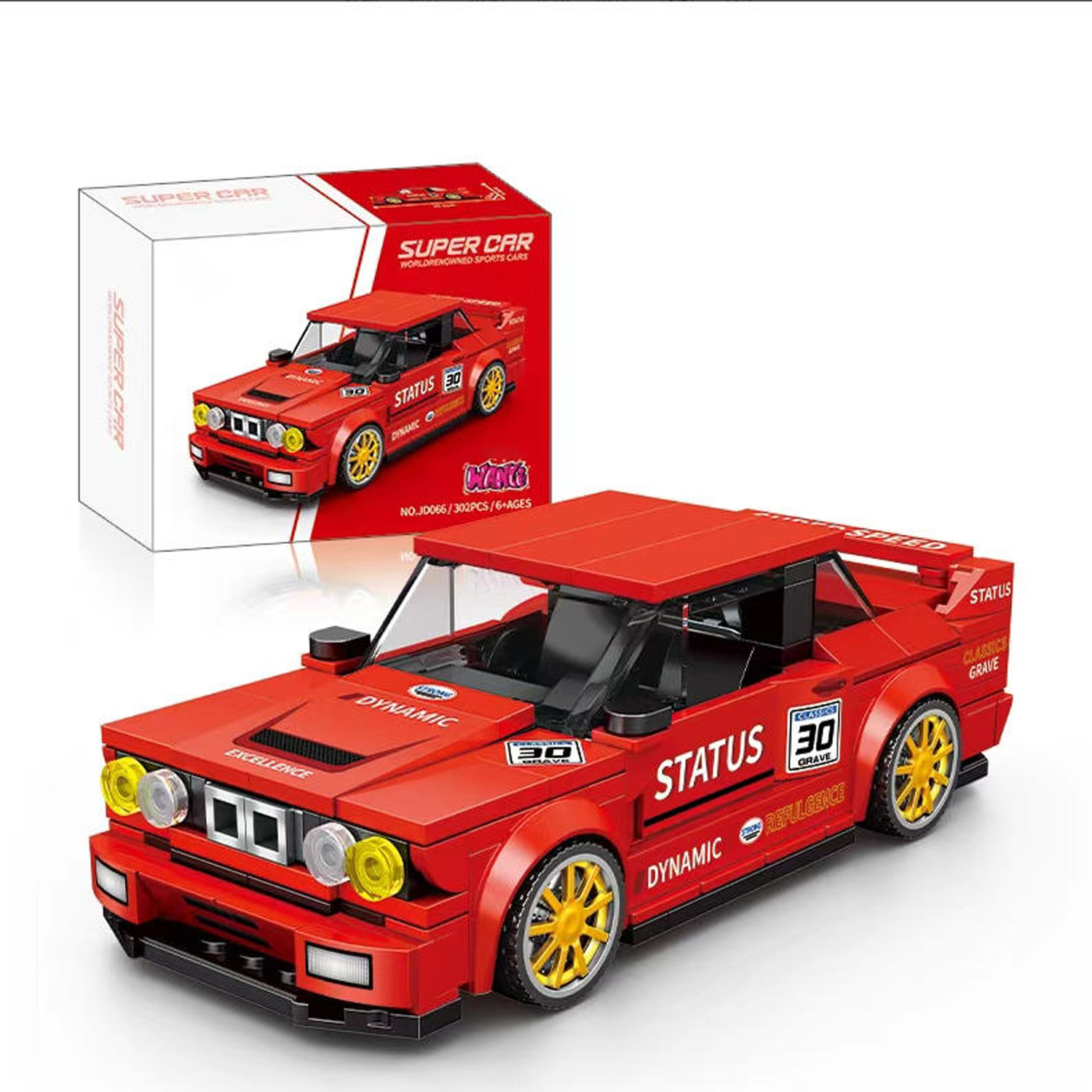 302PCS Red Classic Sports Car  - đánh giá và giá Vintage Collectible Model Cars
