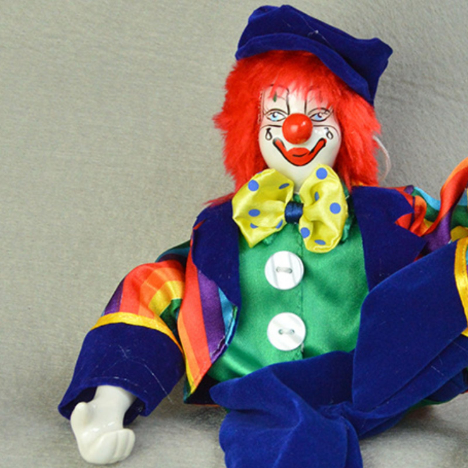 Dangling Leg Clown Doll Handma - đánh giá và giá Vintage Collectible Porcelain Dolls