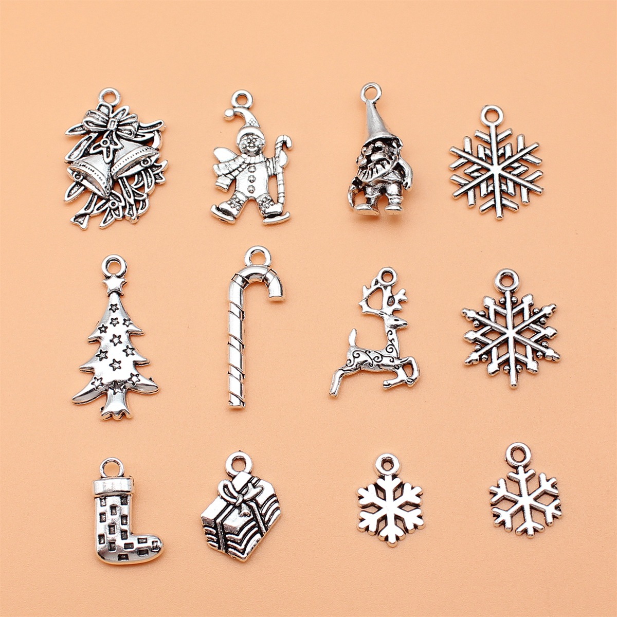 12pcs Antique Silver Color Chr - đánh giá và giá Vintage Collectible Santa