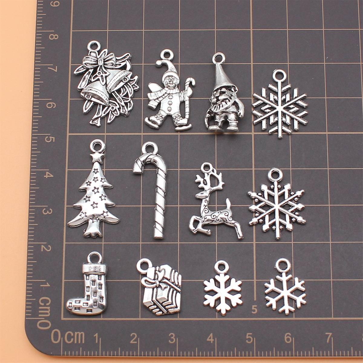 12pcs Antique Silver Color Chr - đánh giá và giá Vintage Collectible Santa