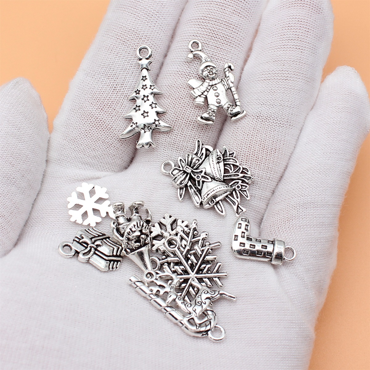 12pcs Antique Silver Color Chr - đánh giá và giá Vintage Collectible Santa