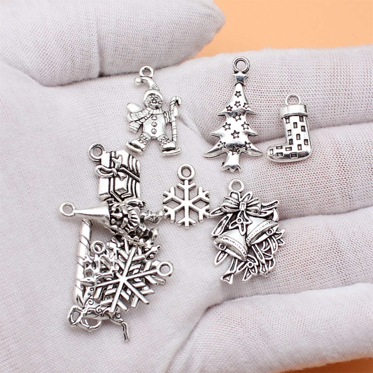 12pcs Antique Silver Color Chr - đánh giá và giá Vintage Collectible Santa