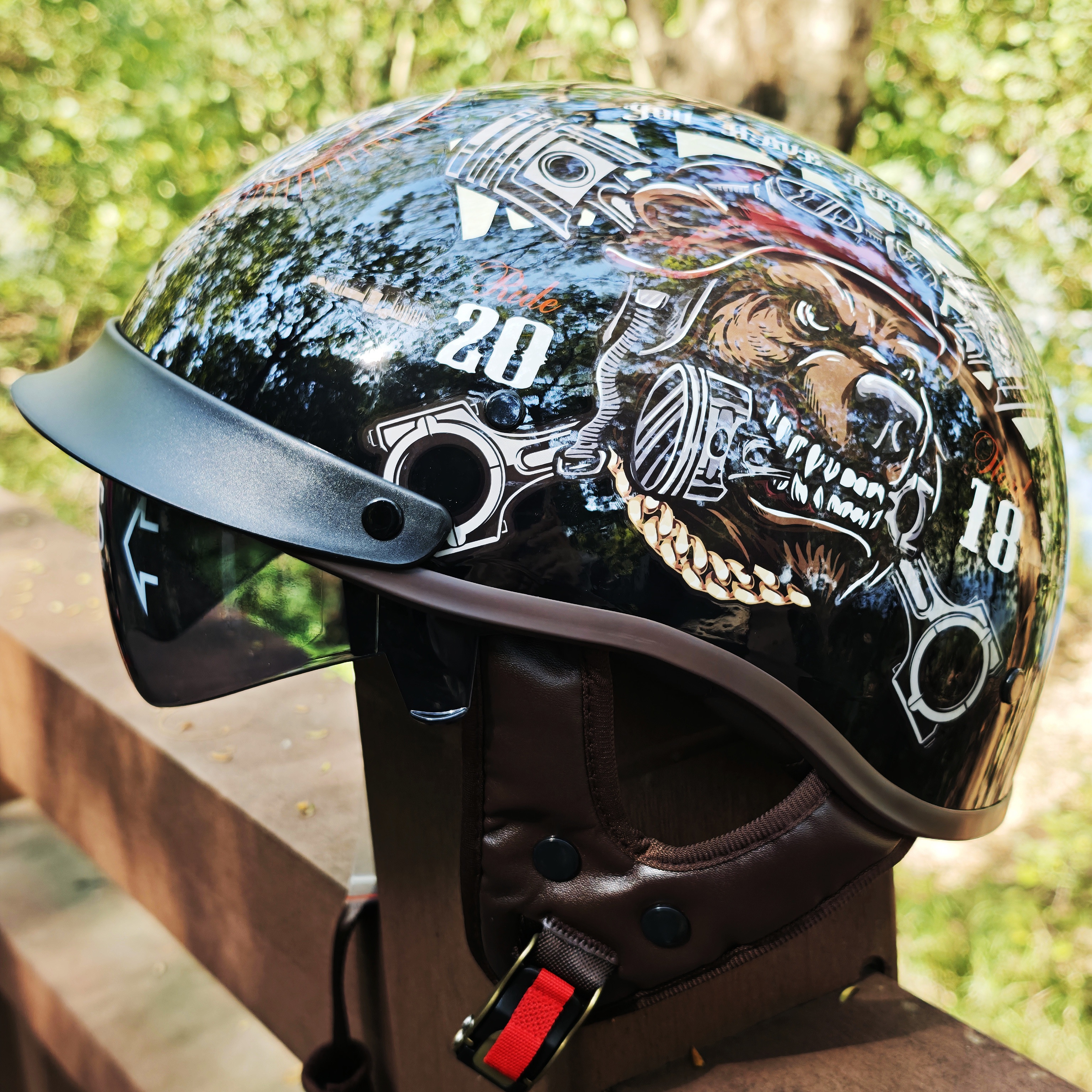 Retro Motorcycle Helmets for M - đánh giá và giá Lens Cap Vintage