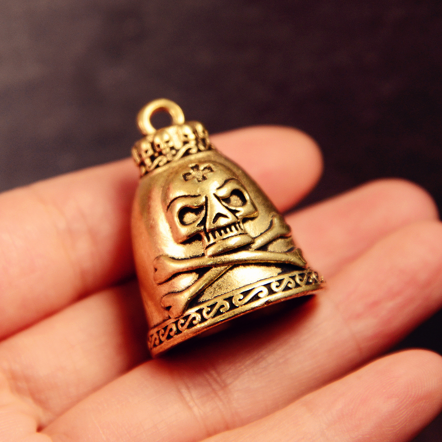 Brass Skull Bell Figurine 3.3c - đánh giá và giá Vintage Collectible Bells