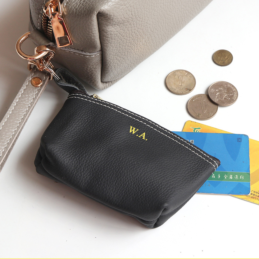 Cowhide Zip Coin Pouch Custom  - đánh giá và giá Vintage Collectible Cards