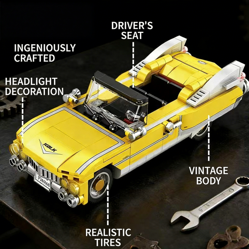 Yellow Vintage Convertible Car - đánh giá và giá Vintage Collectible Model Cars